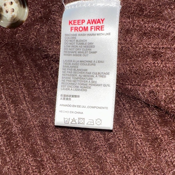 BDG Dark Brown chocolate women’s cropped size small Fuzzy Cardigan - Picture 5 of 7